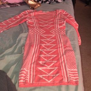 Tribal design pink mid dress